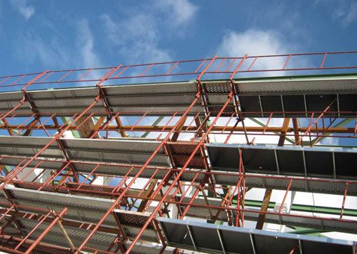 Facade scaffolding on an apartment building