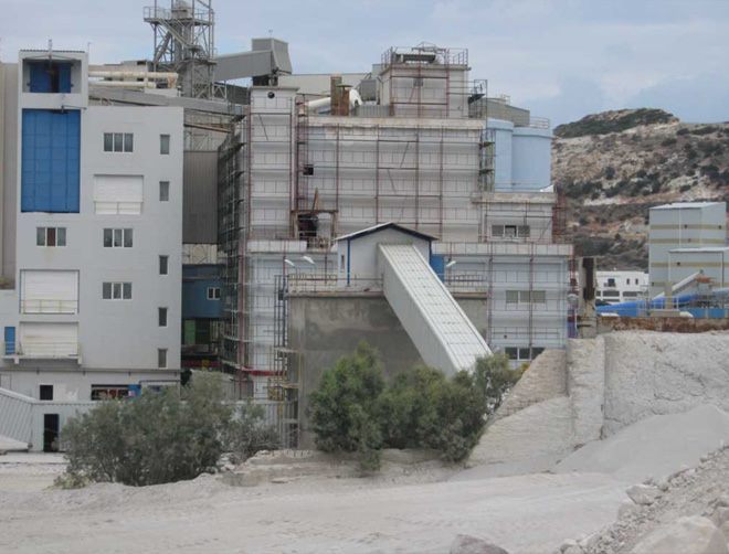 Scaffolding at an industrial site