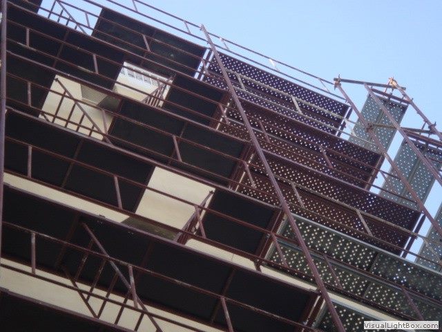 Scaffolding for a facade renovation