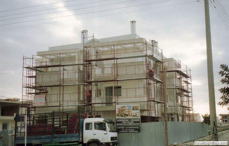 Scaffolding for a facade renovation