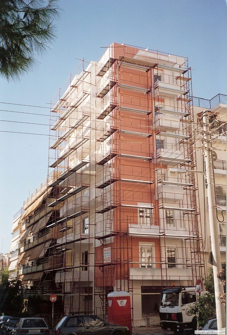 Scaffolding for a facade renovation