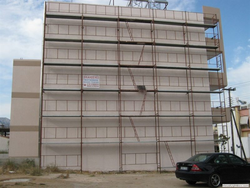 Scaffolding for a facade renovation