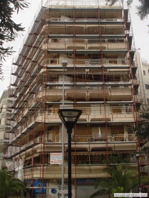 Scaffolding for facade painting