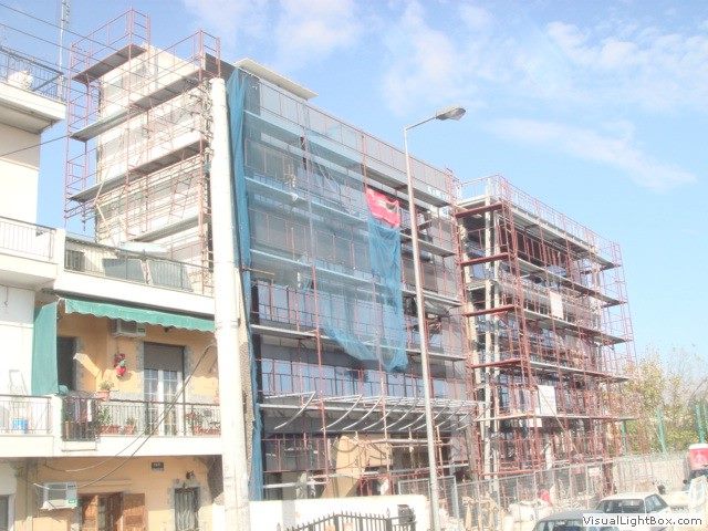 Scaffolding for facade painting