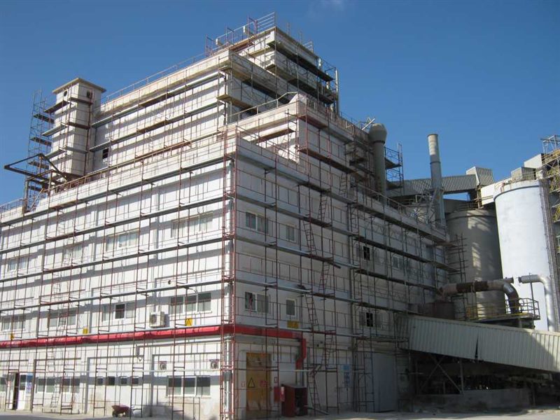 Scaffolding on an office building