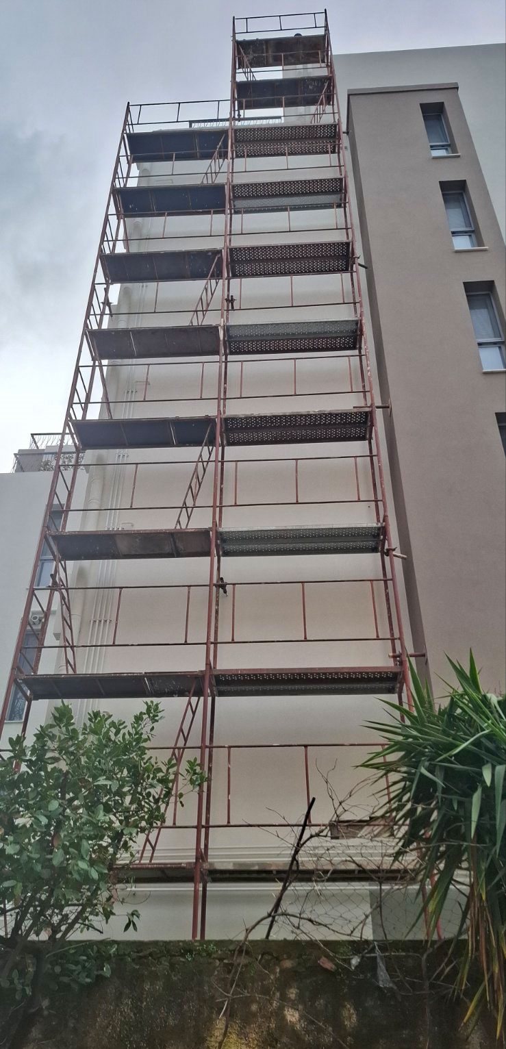 Scaffolding on a new building under construction