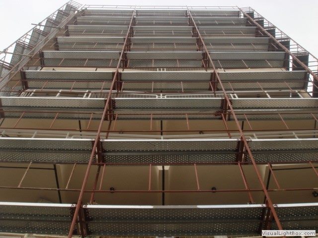 Scaffolding on a new building under construction