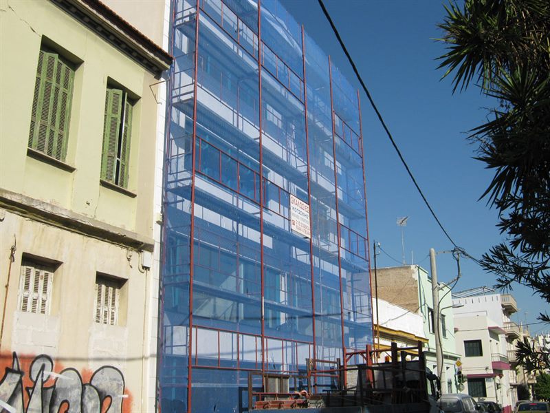 Scaffolding on a neoclassical building
