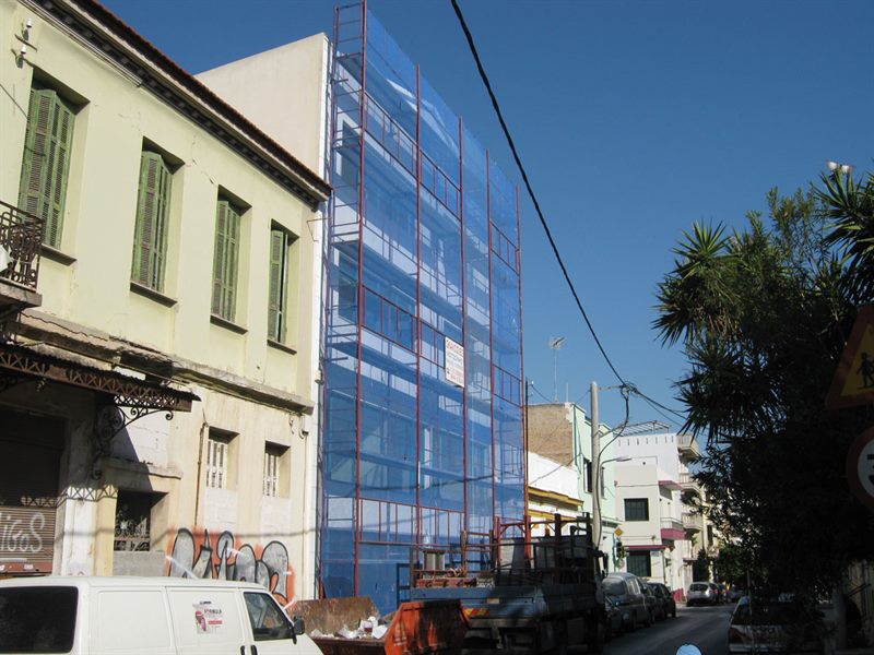 Scaffolding on a neoclassical building