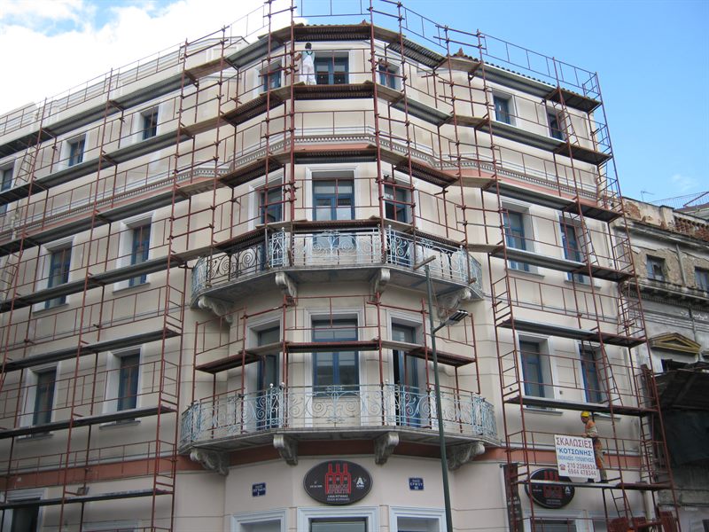 Scaffolding on a neoclassical building