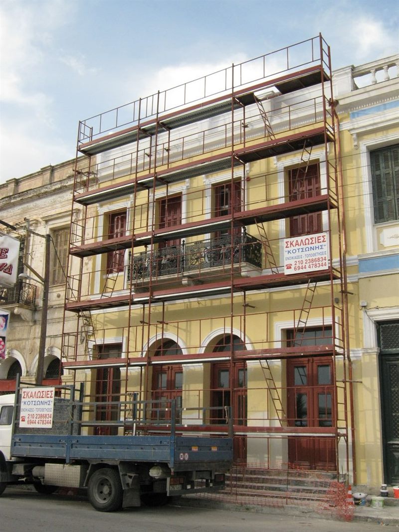 Scaffolding on a neoclassical building