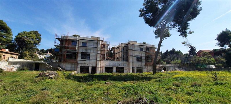 Scaffolding on a residential complex