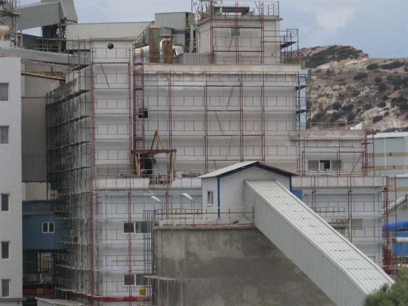 Scaffolding at a factory