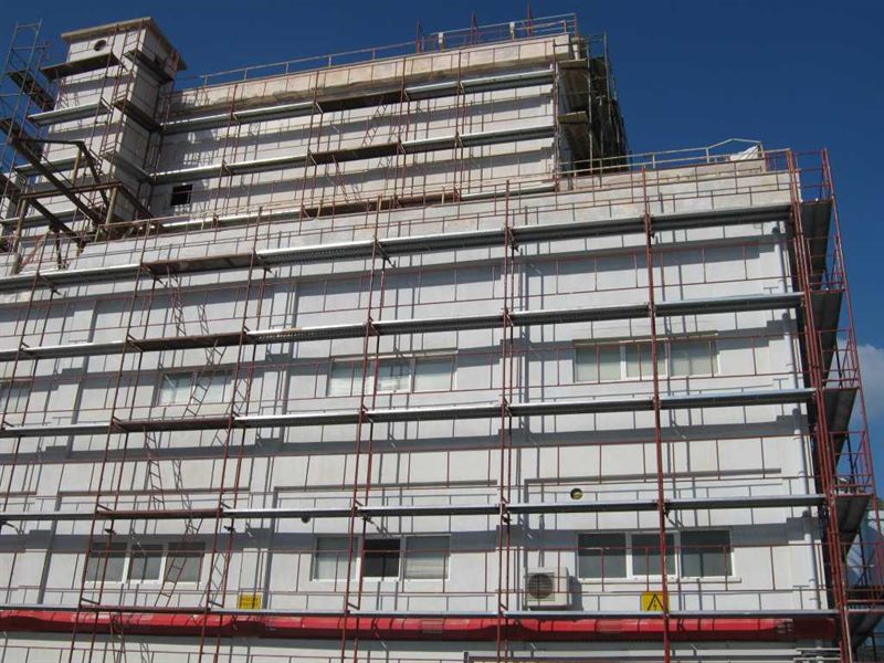 Scaffolding at a factory