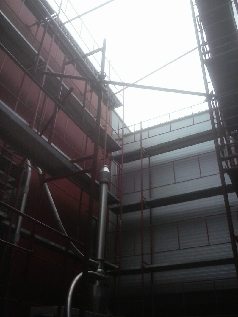 Scaffolding at an industrial site