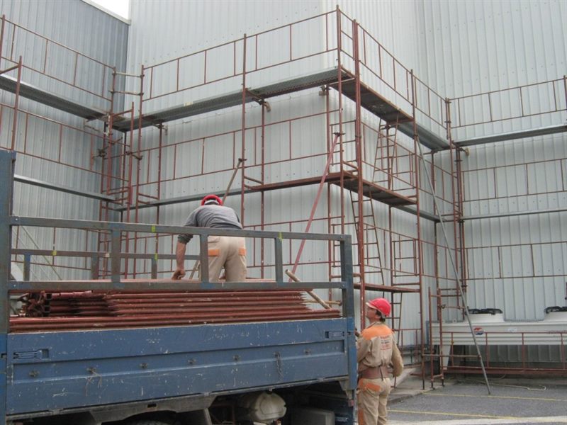 Scaffolding at an industrial site
