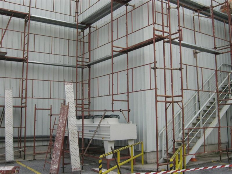 Scaffolding at an industrial site