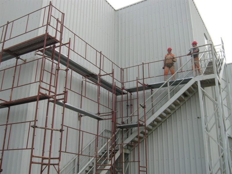 Scaffolding at an industrial site